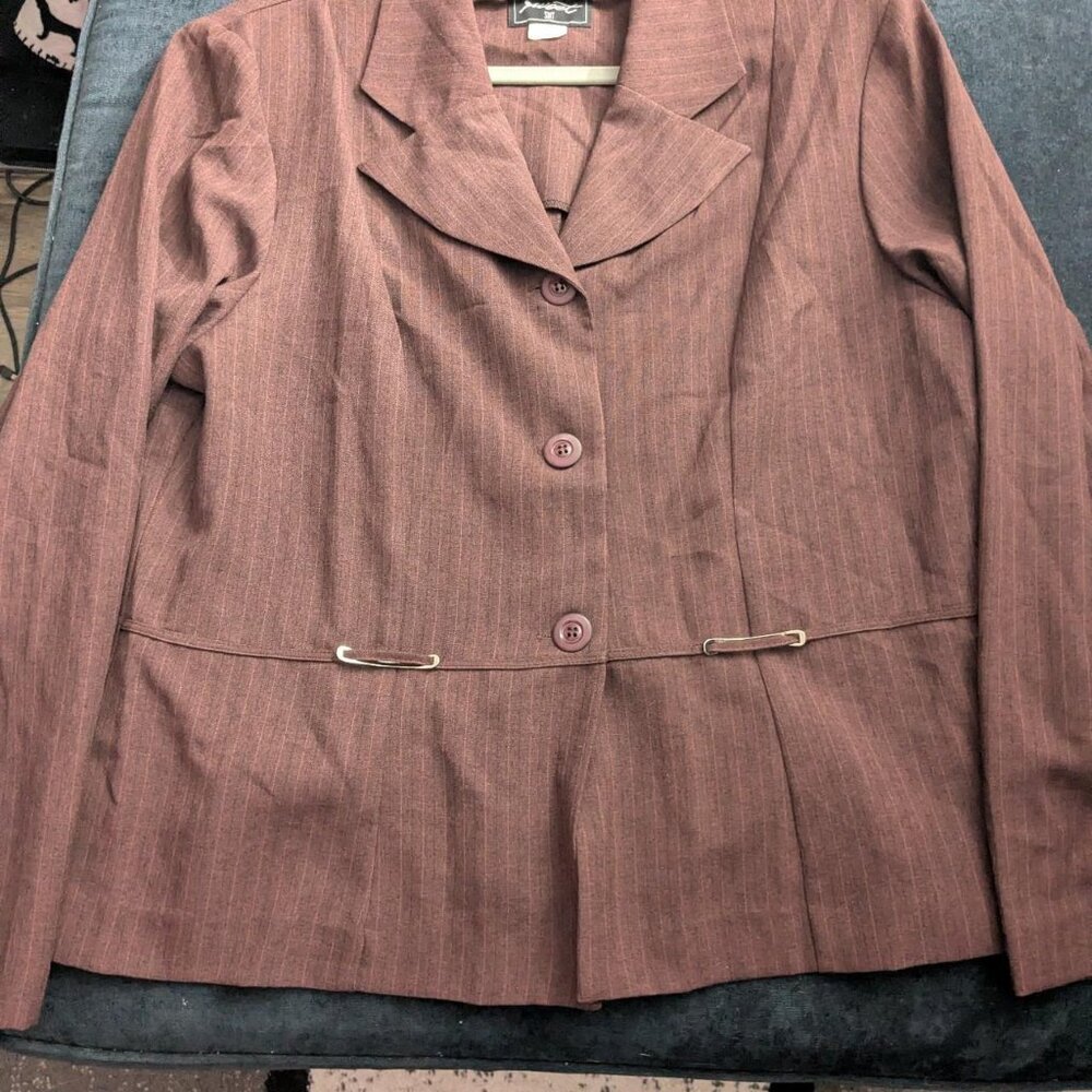 Sweet Suit Pinstripe Maroon Blazer Size M or L.